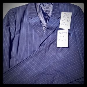 Men's Navy pin strip suit